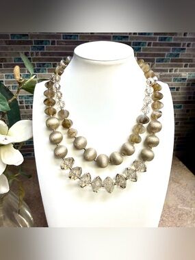 Chico’s double-strand neutral statement necklace